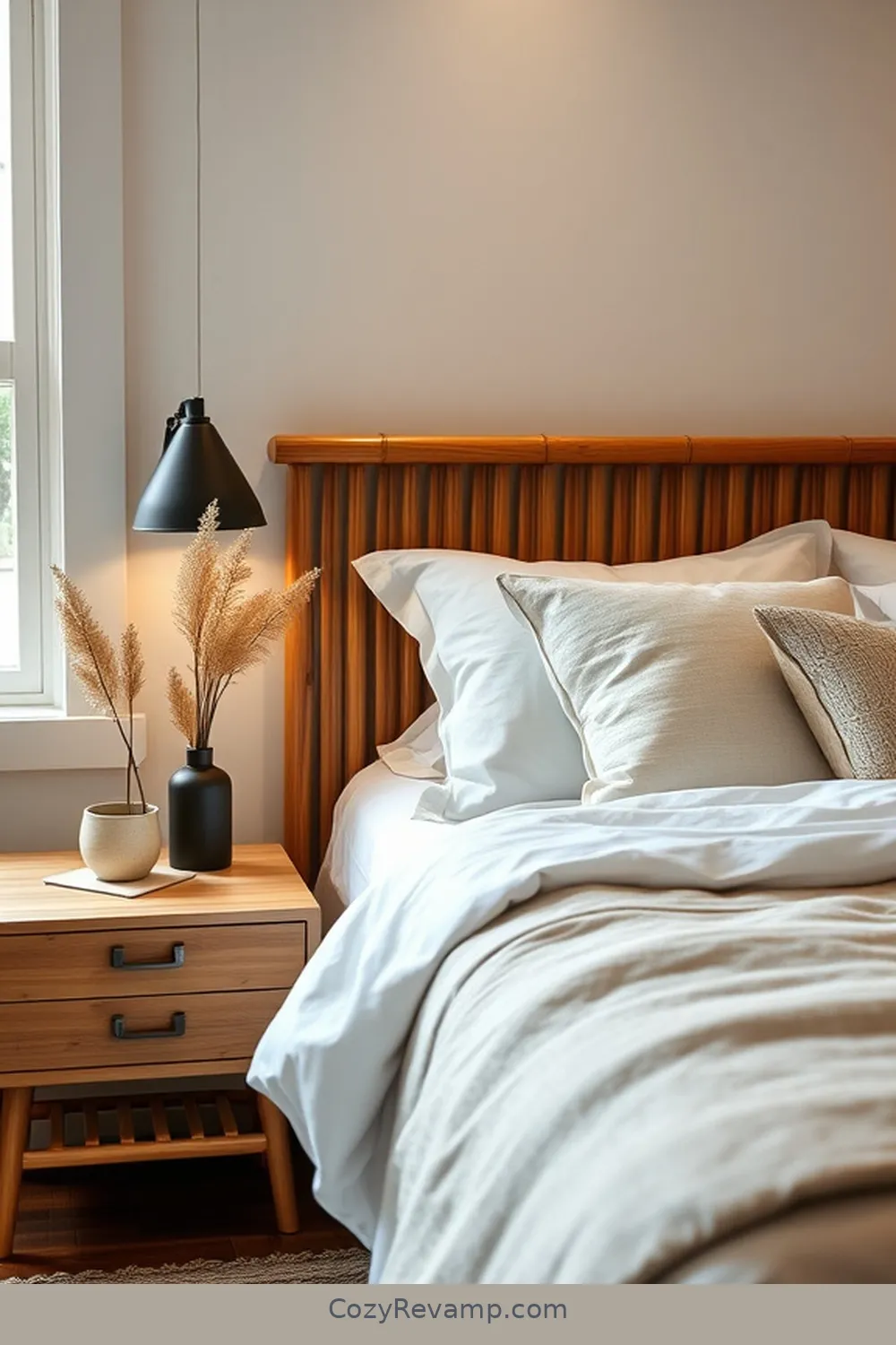 20 Ways to Use Bamboo Material in a Modern Farmhouse Bedroom 3 Bamboo Nightstands for 20 Ways to Use Bamboo Material in a Modern Farmhouse Bedroom