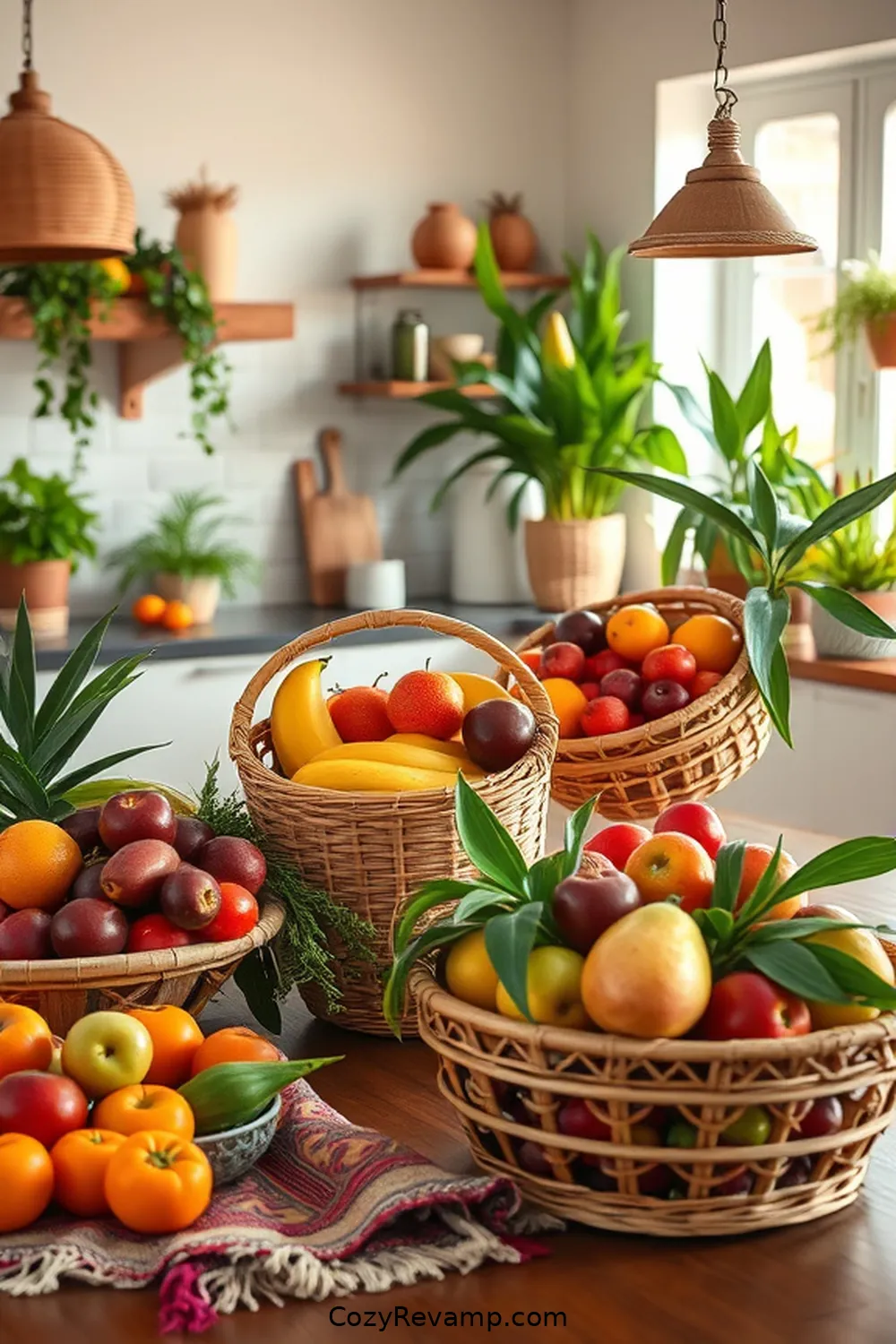 21 Creative Ways to Design a Bohemian Kitchen With Bamboo Material 18 Bamboo Fruit Baskets: Functional Decor for 21 Creative Ways to Design a Bohemian Kitchen With Bamboo Material