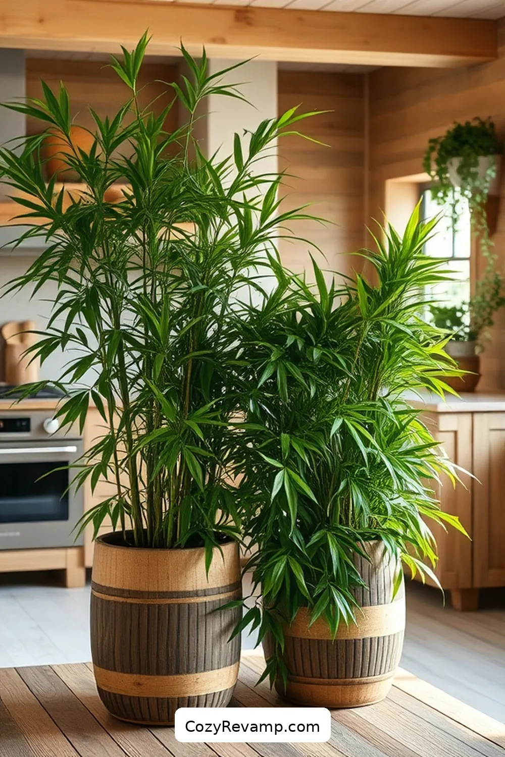 21 Creative Ways to Design a Bohemian Kitchen With Bamboo Material 11 Bamboo Planters: Bring the Outdoors In for 21 Creative Ways to Design a Bohemian Kitchen With Bamboo Material