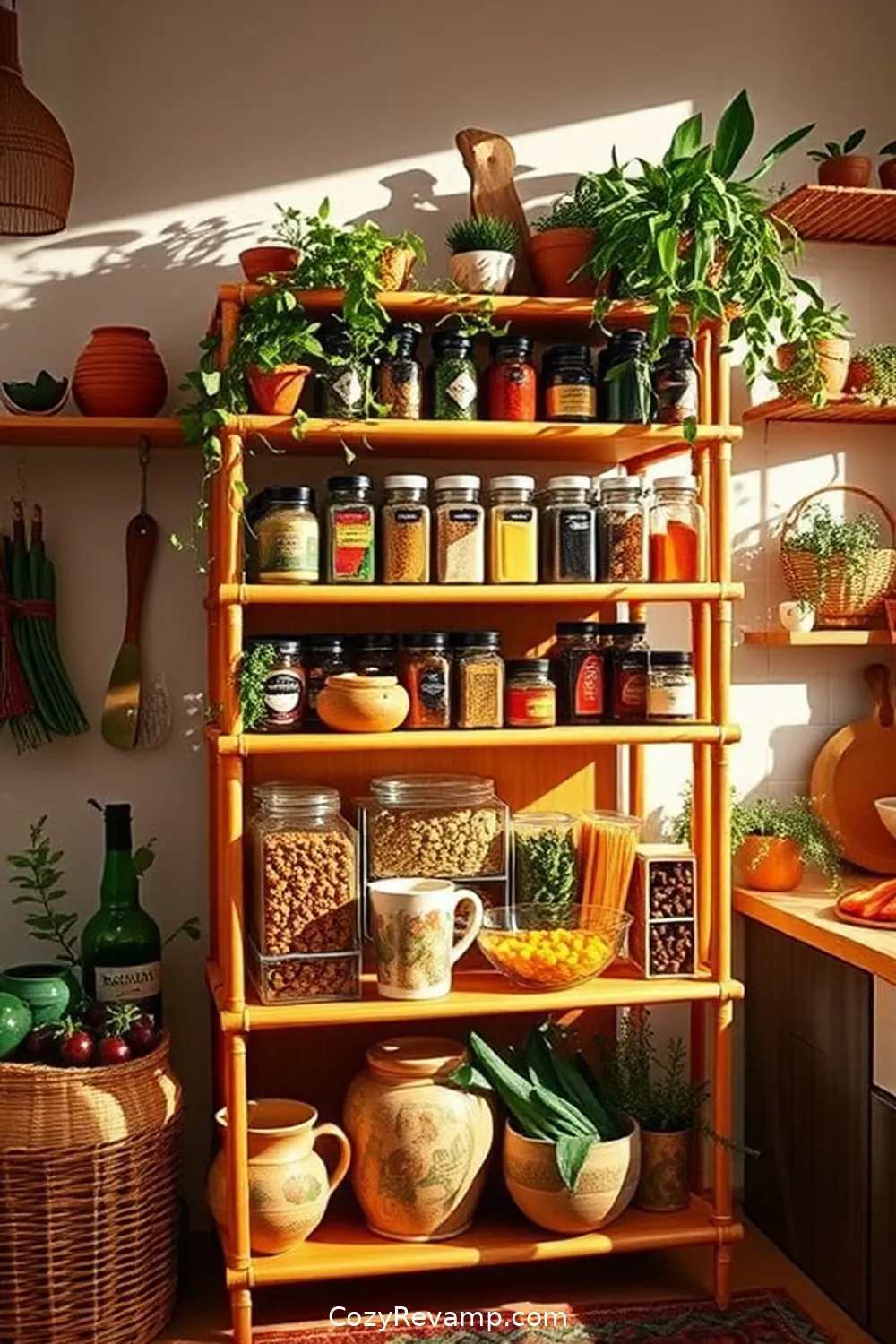21 Creative Ways to Design a Bohemian Kitchen With Bamboo Material 21 Bamboo Spice Racks: Organize With Flair for 21 Creative Ways to Design a Bohemian Kitchen With Bamboo Material