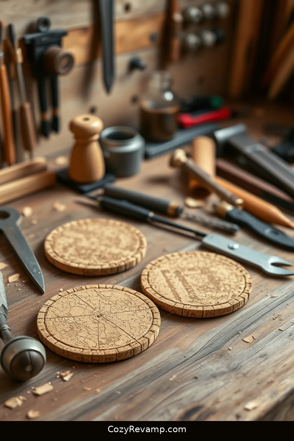21 Creative Ways to Use Cork Material in Your Rustic Garage 6 Cork Coasters for Workbench Protection for 21 Creative Ways to Use Cork Material in Your Rustic Garage