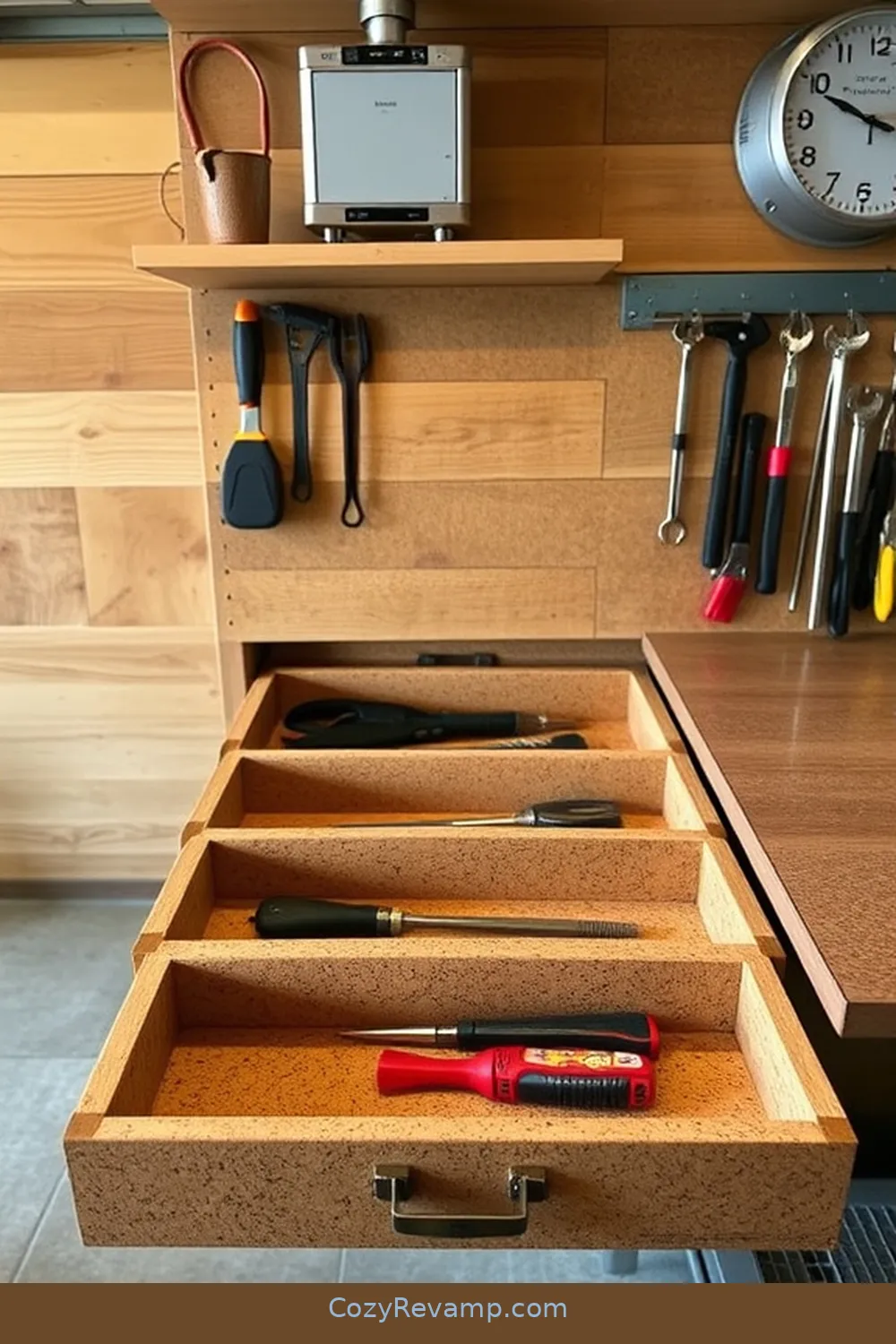 21 Creative Ways to Use Cork Material in Your Rustic Garage 11 Cork Drawer Liners for Added Protection for 21 Creative Ways to Use Cork Material in Your Rustic Garage