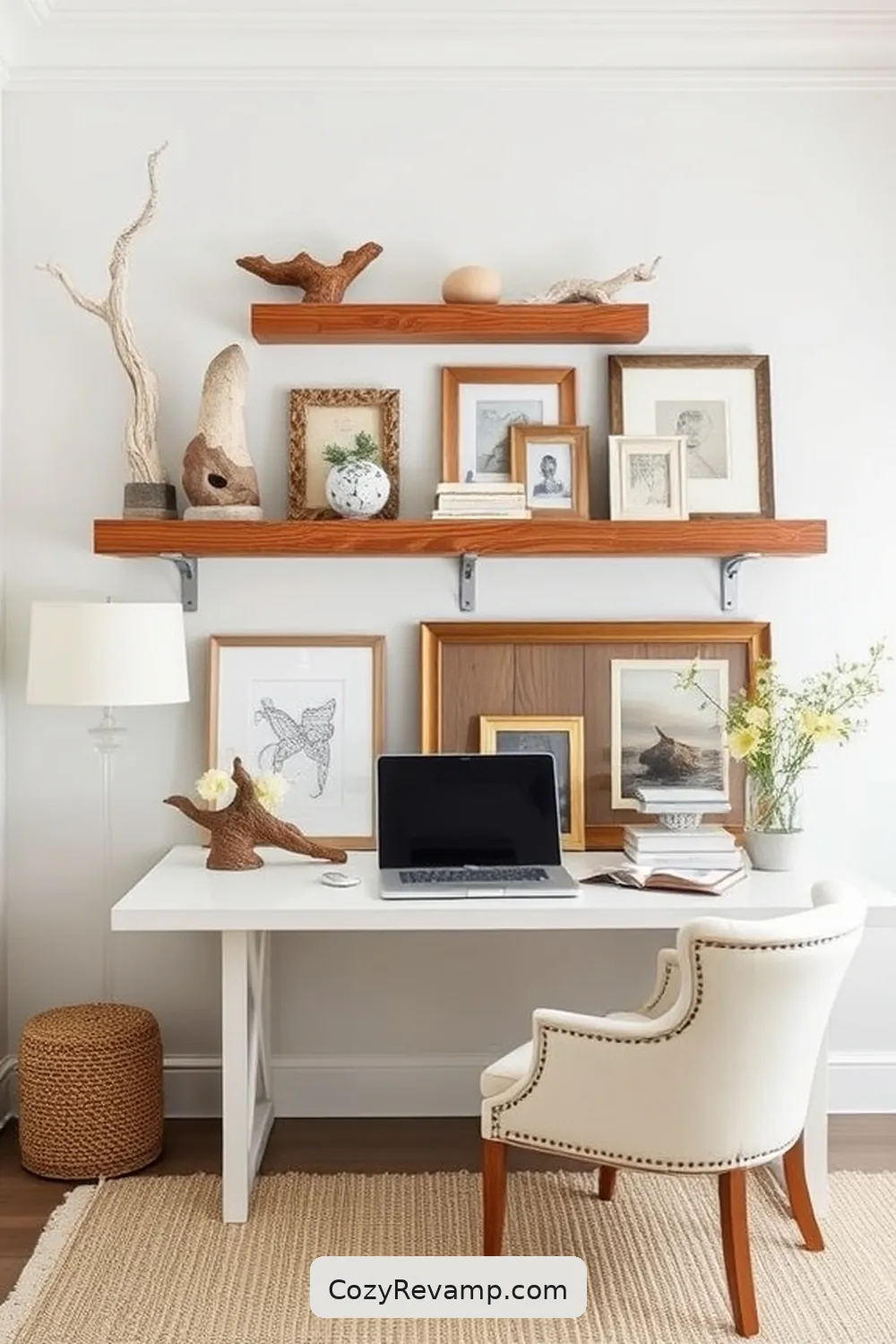 Add Wooden Decorative Accents for 21 Design Tips for Coastal Home Offices With Recycled Wood Materials