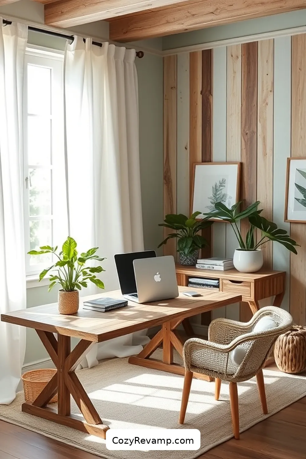 Choose Eco-Friendly Paint Colors for 21 Design Tips for Coastal Home Offices With Recycled Wood Materials
