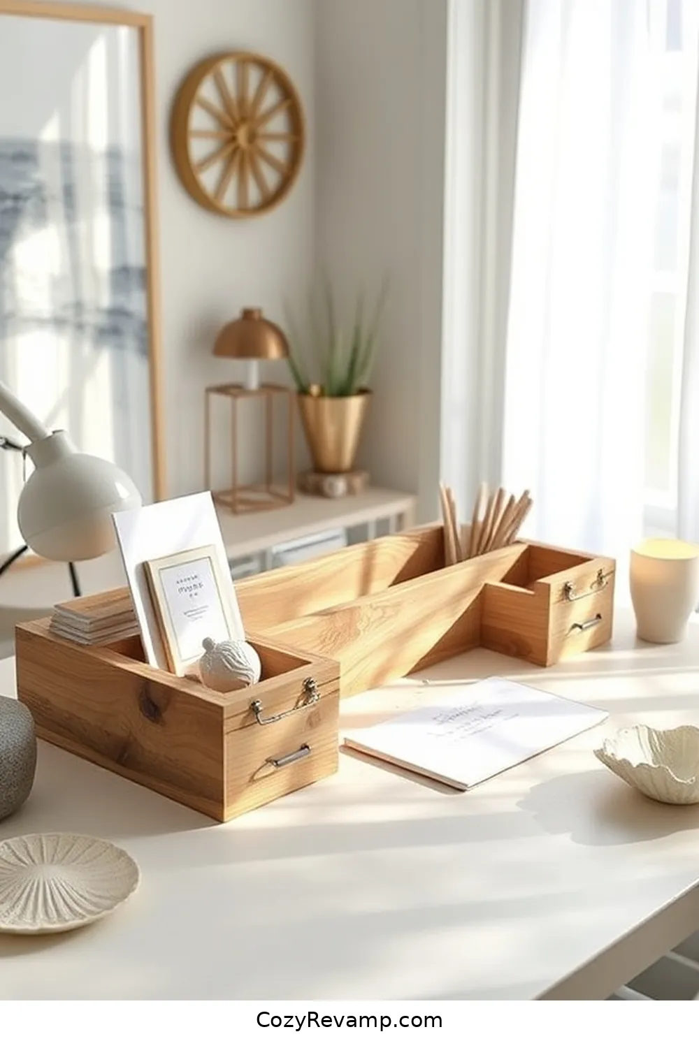 Design a Custom Wooden Desk Organizer for 21 Design Tips for Coastal Home Offices With Recycled Wood Materials