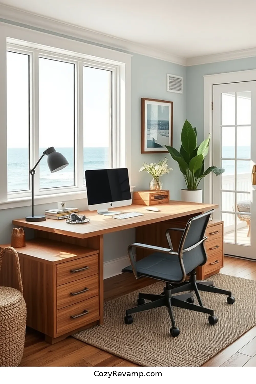 Opt for Wood-Infused Technology Accessories for 21 Design Tips for Coastal Home Offices With Recycled Wood Materials