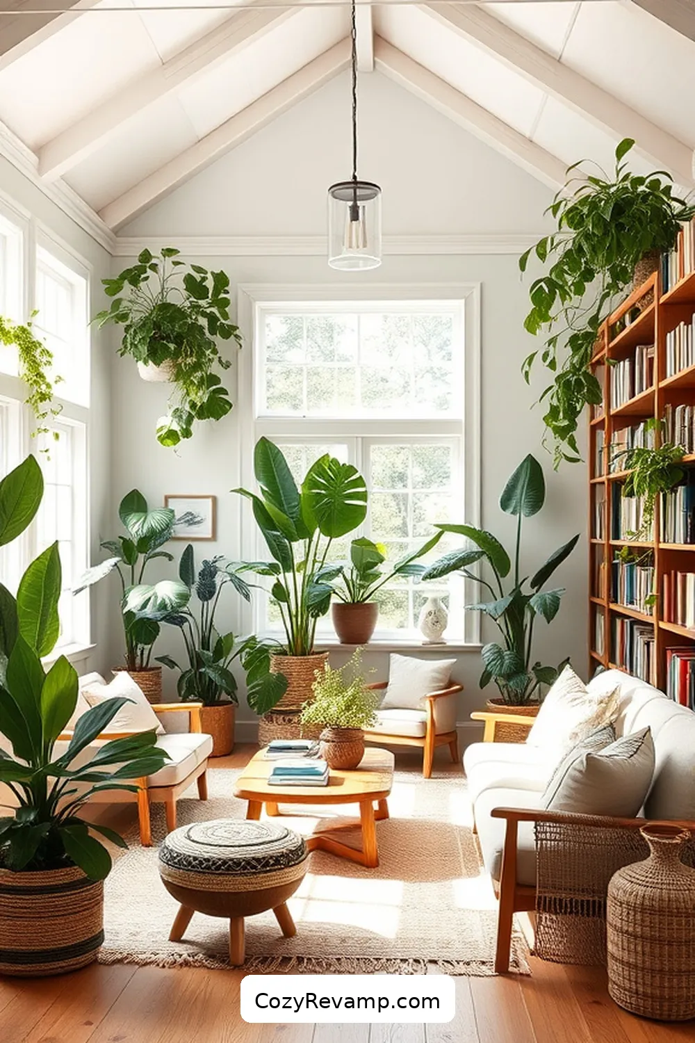 21 Essential Design Tips for a Modern Farmhouse Library With Organic Cotton Material 10 Add Greenery for a Fresh Atmosphere for 21 Essential Design Tips for a Modern Farmhouse Library With Organic Cotton Material