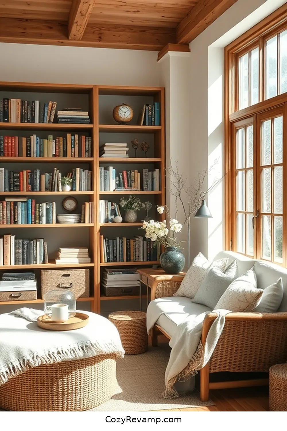 21 Essential Design Tips for a Modern Farmhouse Library With Organic Cotton Material 18 Add a Coffee or Tea Station for 21 Essential Design Tips for a Modern Farmhouse Library With Organic Cotton Material