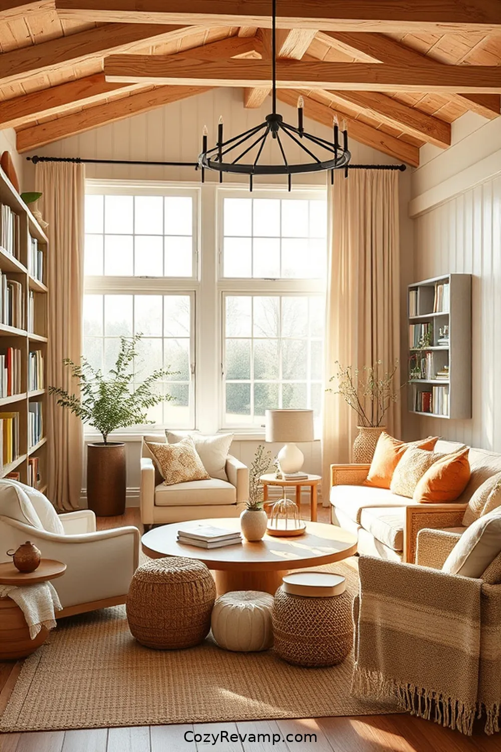 21 Essential Design Tips for a Modern Farmhouse Library With Organic Cotton Material 3 Choose a Warm Color Palette for 21 Essential Design Tips for a Modern Farmhouse Library With Organic Cotton Material