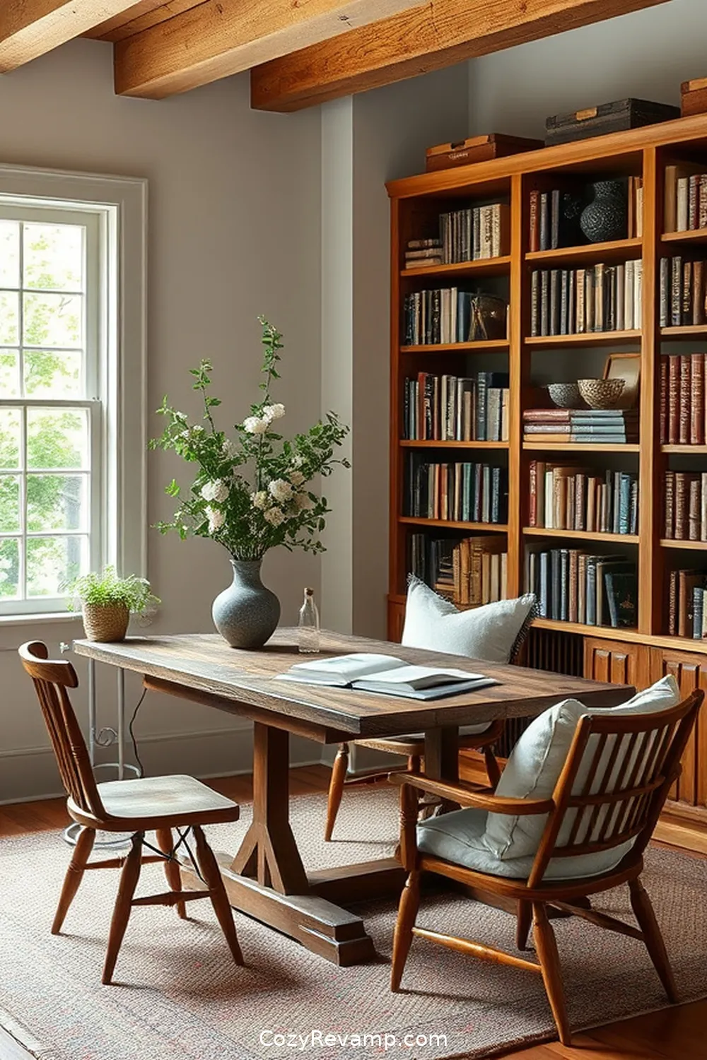 21 Essential Design Tips for a Modern Farmhouse Library With Organic Cotton Material 19 Include a Writing Desk for Inspiration for 21 Essential Design Tips for a Modern Farmhouse Library With Organic Cotton Material