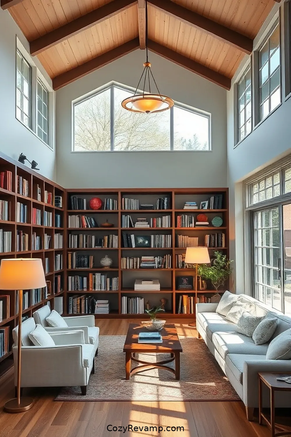 21 Essential Design Tips for a Modern Farmhouse Library With Organic Cotton Material 9 Incorporate Layered Lighting for 21 Essential Design Tips for a Modern Farmhouse Library With Organic Cotton Material