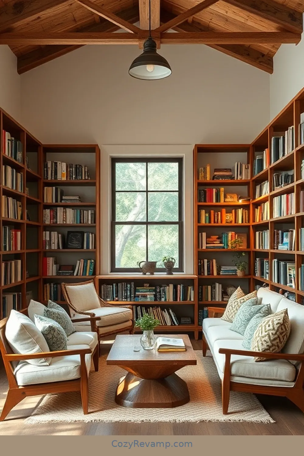 21 Essential Design Tips for a Modern Farmhouse Library With Organic Cotton Material 6 Use Reclaimed Wood for Shelves and Furniture for 21 Essential Design Tips for a Modern Farmhouse Library With Organic Cotton Material
