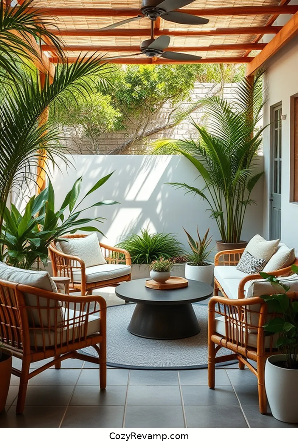 21 Essential Elements of Mid-Century Modern Outdoor Patios With Bamboo Material 19 Comfortable Seating Areas for 21 Essential Elements of Mid-Century Modern Outdoor Patios With Bamboo Material