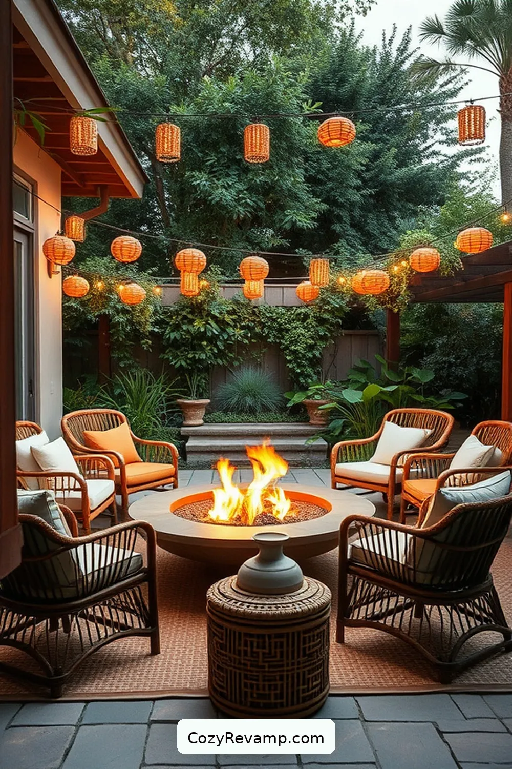 21 Essential Elements of Mid-Century Modern Outdoor Patios With Bamboo Material 20 Cozy Fire Pits and Heating Elements for 21 Essential Elements of Mid-Century Modern Outdoor Patios With Bamboo Material