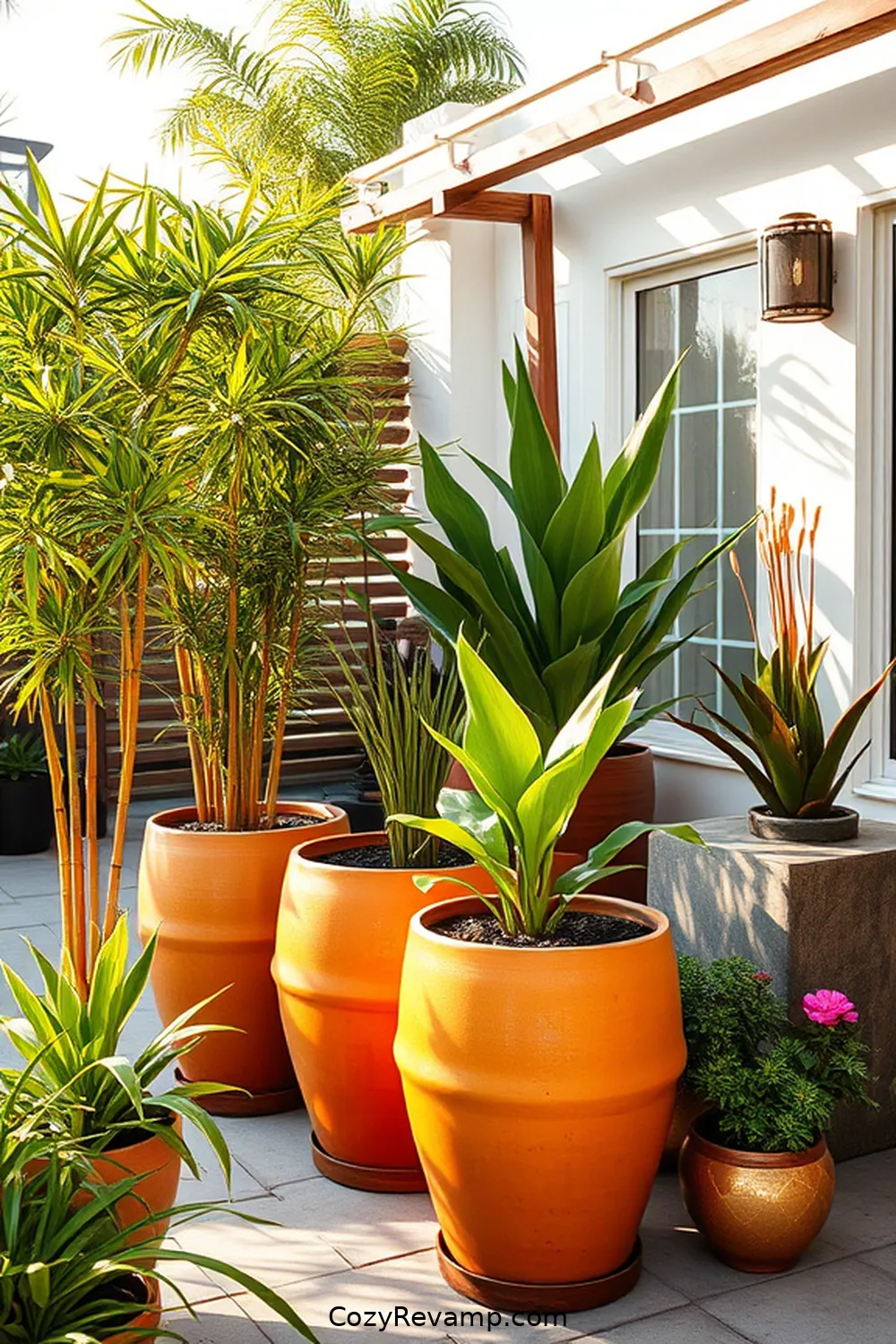 21 Essential Elements of Mid-Century Modern Outdoor Patios With Bamboo Material 16 Creative Use of Planters for 21 Essential Elements of Mid-Century Modern Outdoor Patios With Bamboo Material