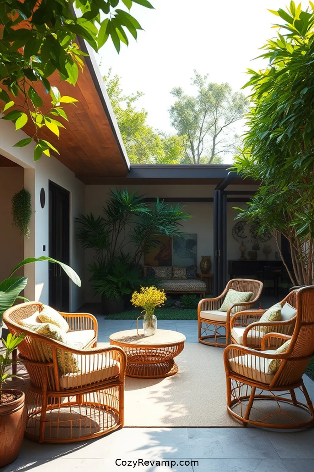 21 Essential Elements of Mid-Century Modern Outdoor Patios With Bamboo Material 9 Open Floor Plans and Flow for 21 Essential Elements of Mid-Century Modern Outdoor Patios With Bamboo Material