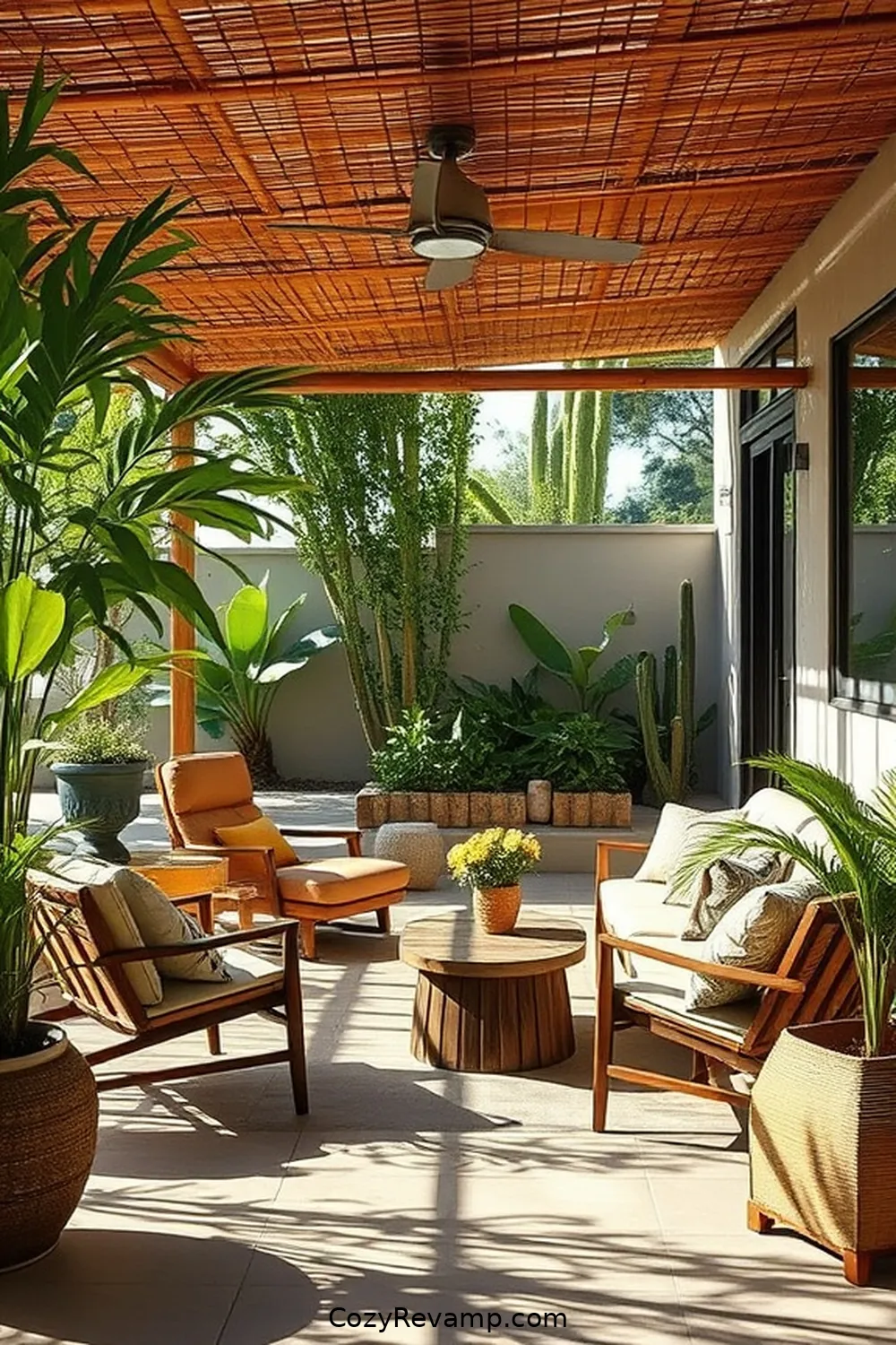 21 Essential Elements of Mid-Century Modern Outdoor Patios With Bamboo Material 12 Textured Surfaces and Fabrics for 21 Essential Elements of Mid-Century Modern Outdoor Patios With Bamboo Material