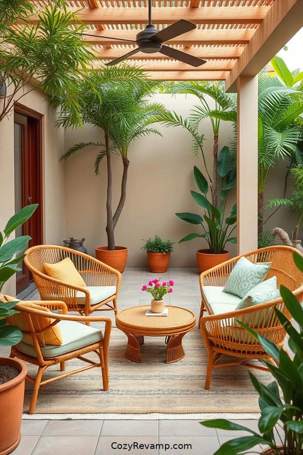 21 Essential Elements of Mid-Century Modern Outdoor Patios With Bamboo Material 6 Thoughtful Color Palettes for 21 Essential Elements of Mid-Century Modern Outdoor Patios With Bamboo Material