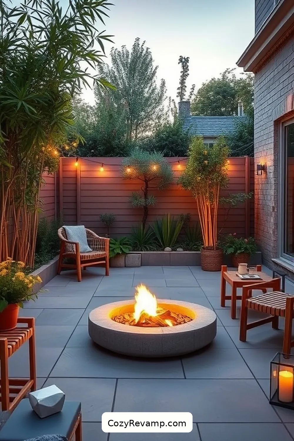 21 Essential Elements of Scandinavian Outdoor Patios With Bamboo Material 9 Simple Fire Pits for 21 Essential Elements of Scandinavian Outdoor Patios With Bamboo Material