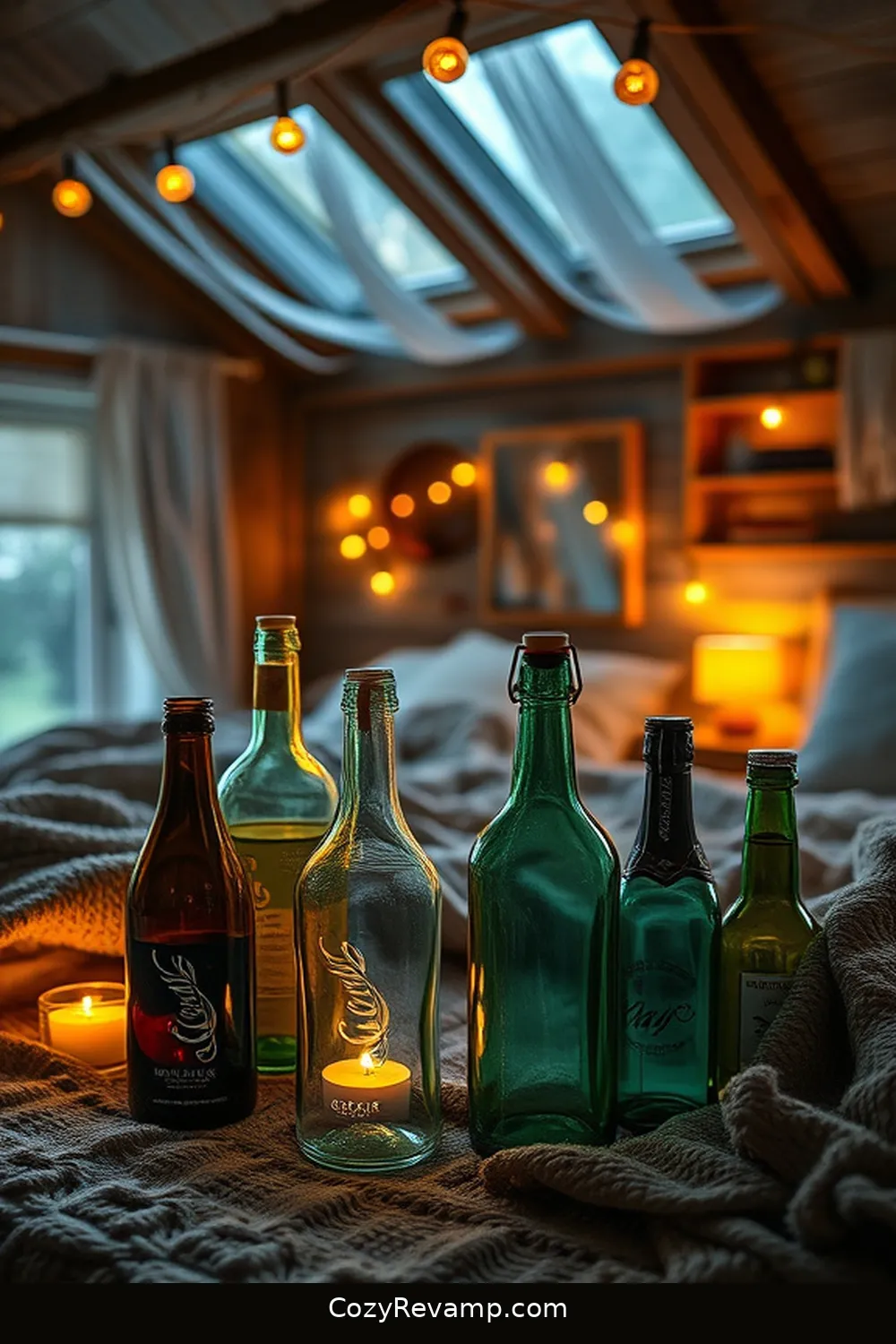 21 Essential Materials for Rustic Bedroom Solar-Powered Lights 13 12. Glass Bottles for 21 Essential Materials for Rustic Bedroom Solar-Powered Lights