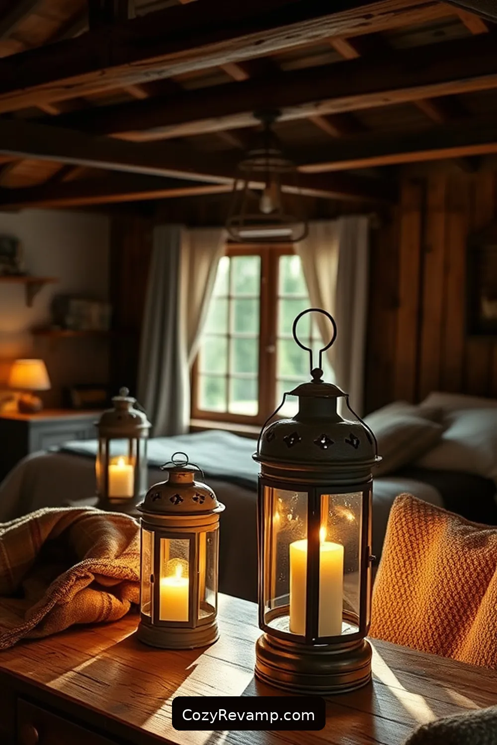 21 Essential Materials for Rustic Bedroom Solar-Powered Lights 3 2. Vintage Lanterns for 21 Essential Materials for Rustic Bedroom Solar-Powered Lights