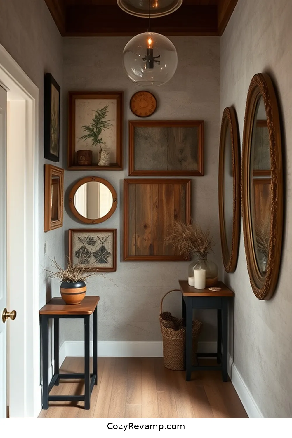 21 Essential Tips for Rustic Hallway Design With Reclaimed Materials 11 Create a Gallery Wall for 21 Essential Tips for Rustic Hallway Design With Reclaimed Materials
