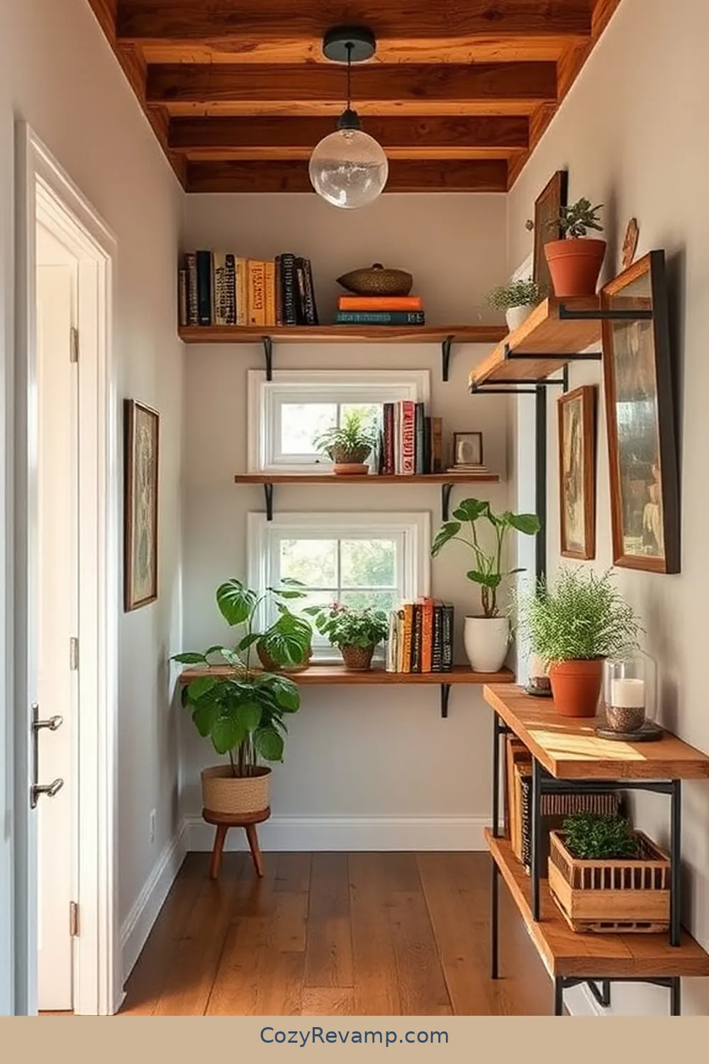21 Essential Tips for Rustic Hallway Design With Reclaimed Materials 14 Implement Open Shelving for 21 Essential Tips for Rustic Hallway Design With Reclaimed Materials