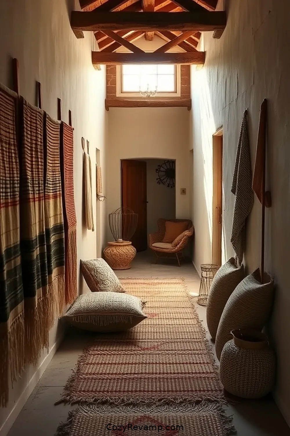 21 Essential Tips for Rustic Hallway Design With Reclaimed Materials 15 Include Woven Textiles for 21 Essential Tips for Rustic Hallway Design With Reclaimed Materials