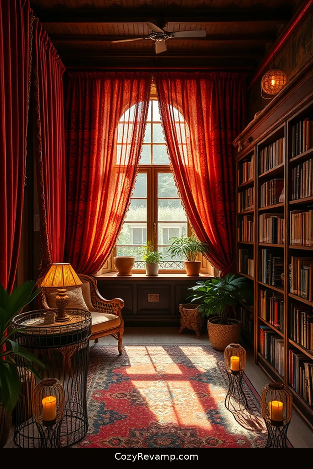Colorful Curtains for 21 Essentials for a Bohemian Library With Solar-Powered Lights