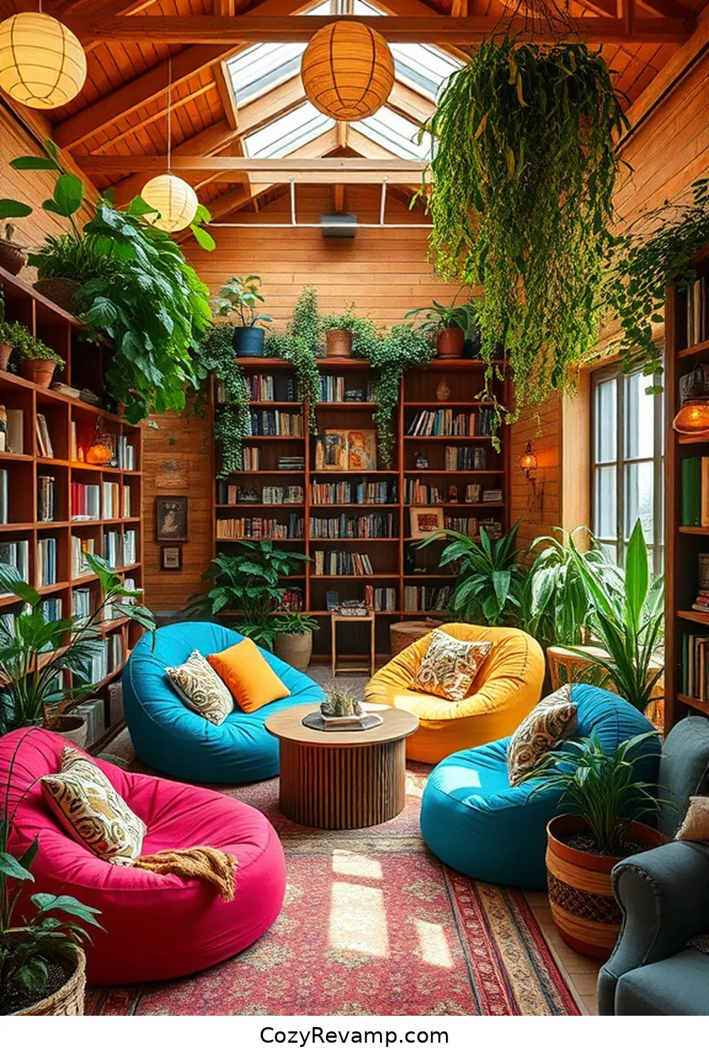 Comfy Bean Bags for 21 Essentials for a Bohemian Library With Solar-Powered Lights