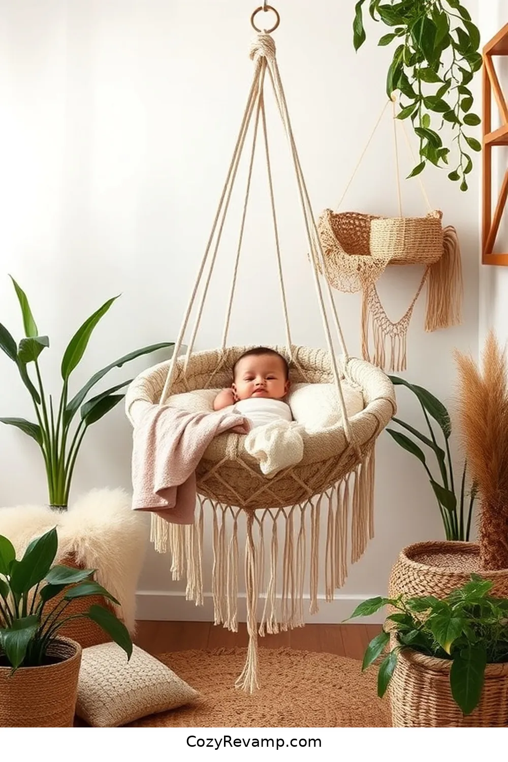 21 Essentials for a Bohemian Nursery With Natural Fibers and Materials 6 Macrame Baby Hammock for 21 Essentials for a Bohemian Nursery With Natural Fibers and Materials