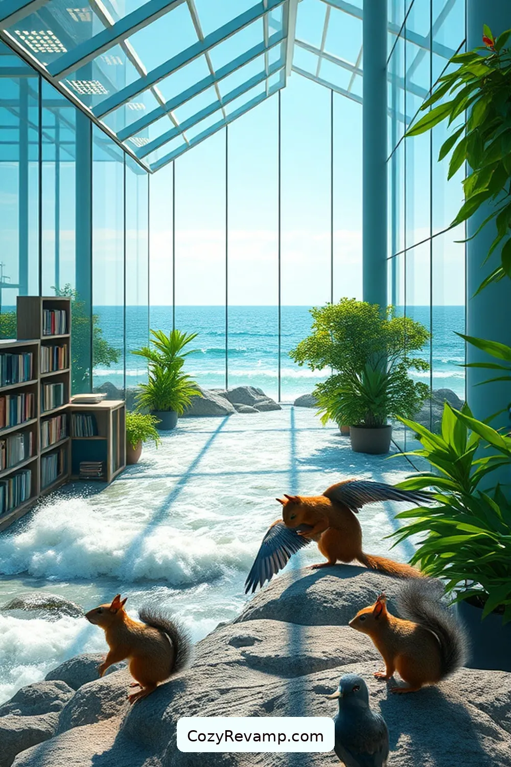 The Natural Light Library for 21 Inspiring Coastal Libraries With Reclaimed Materials