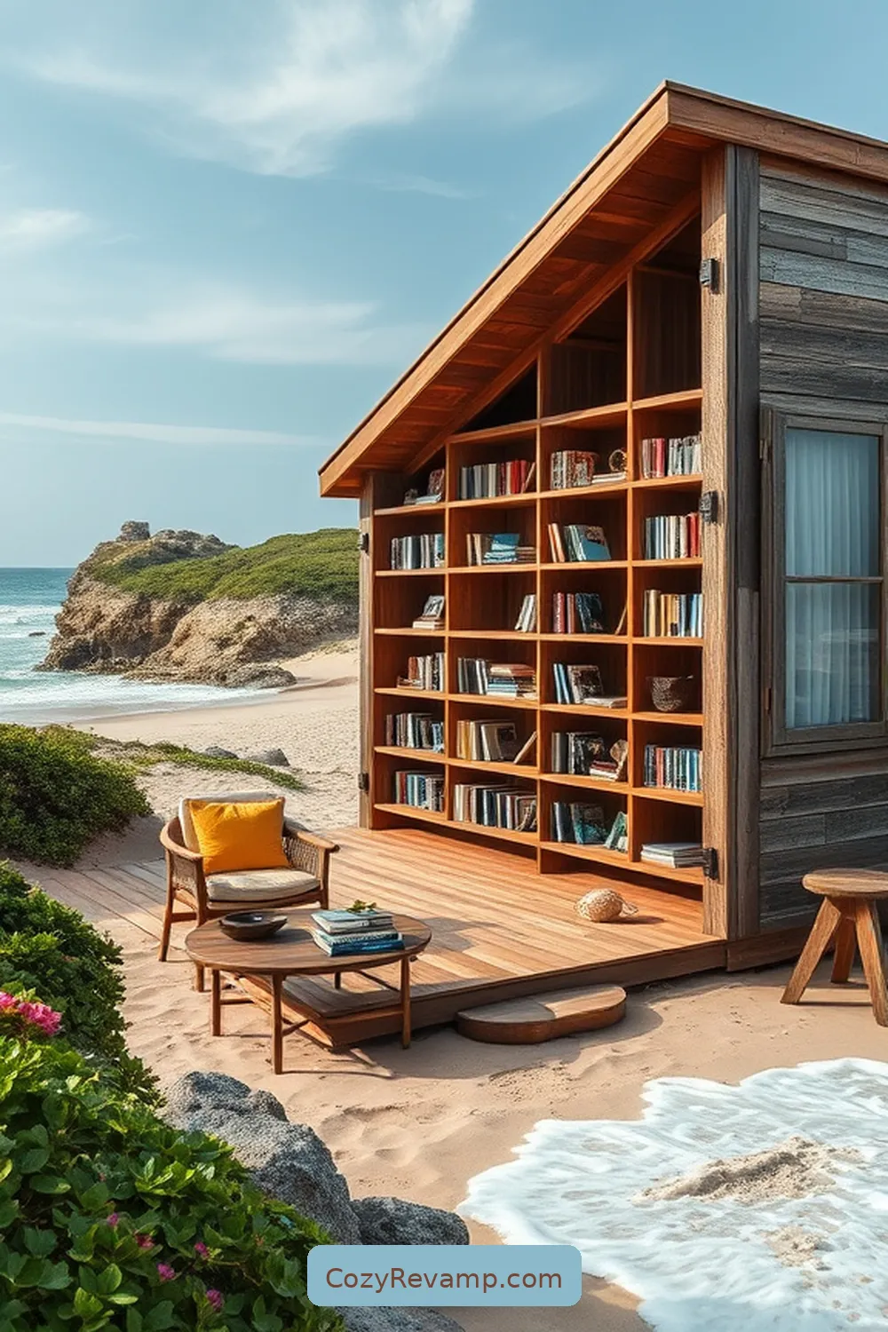 The Sustainable Shores Library for 21 Inspiring Coastal Libraries With Reclaimed Materials
