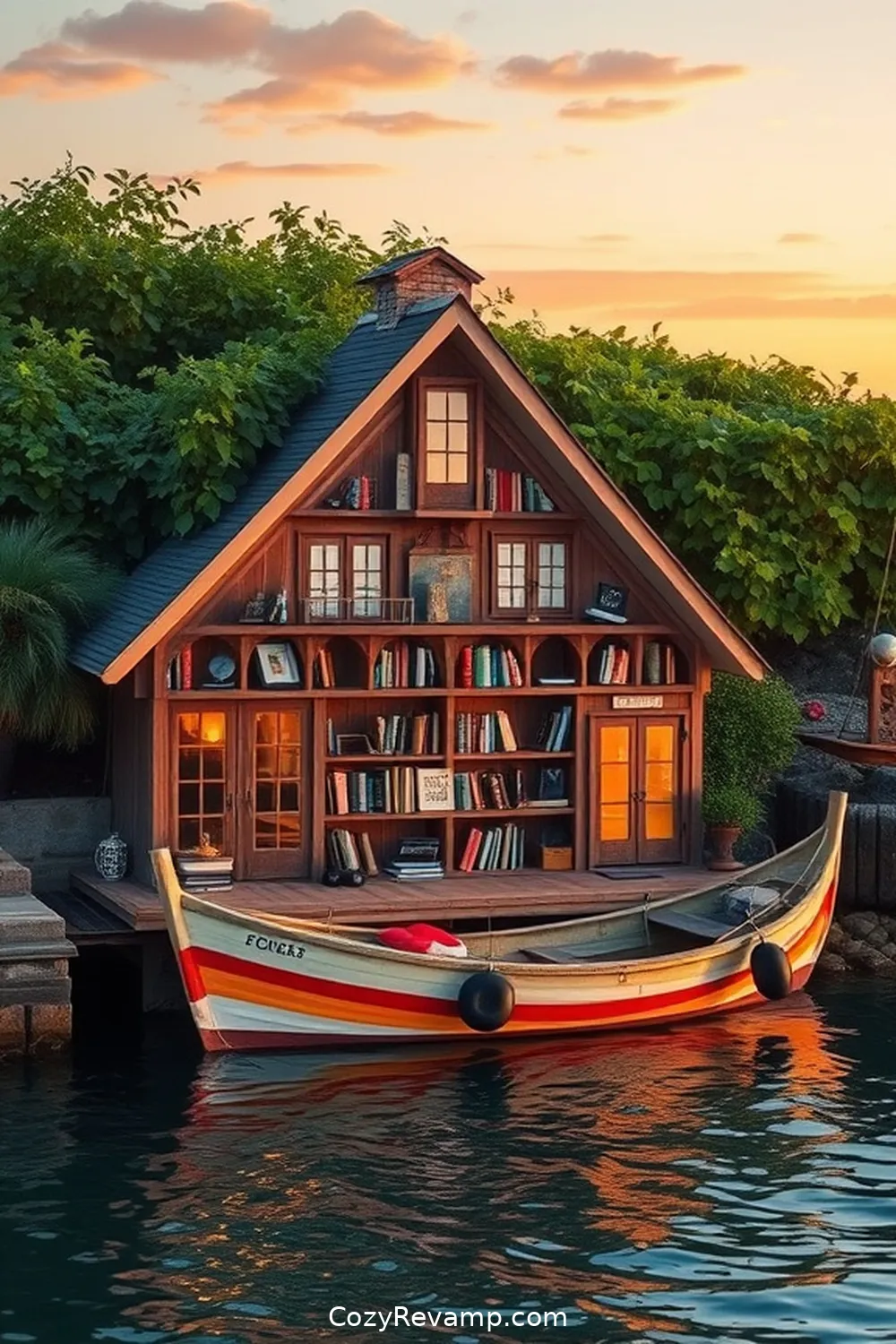 The Upcycled Fishing Boat Library for 21 Inspiring Coastal Libraries With Reclaimed Materials