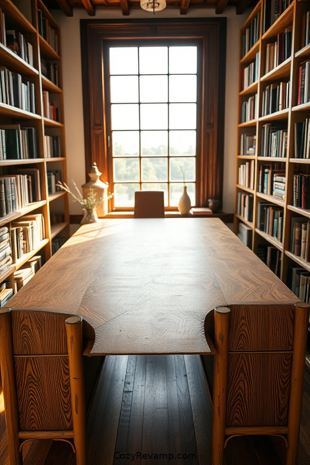 Bamboo Desks for a Rustic Touch for 21 Inspiring Ideas for a Rustic Library Using Bamboo Material