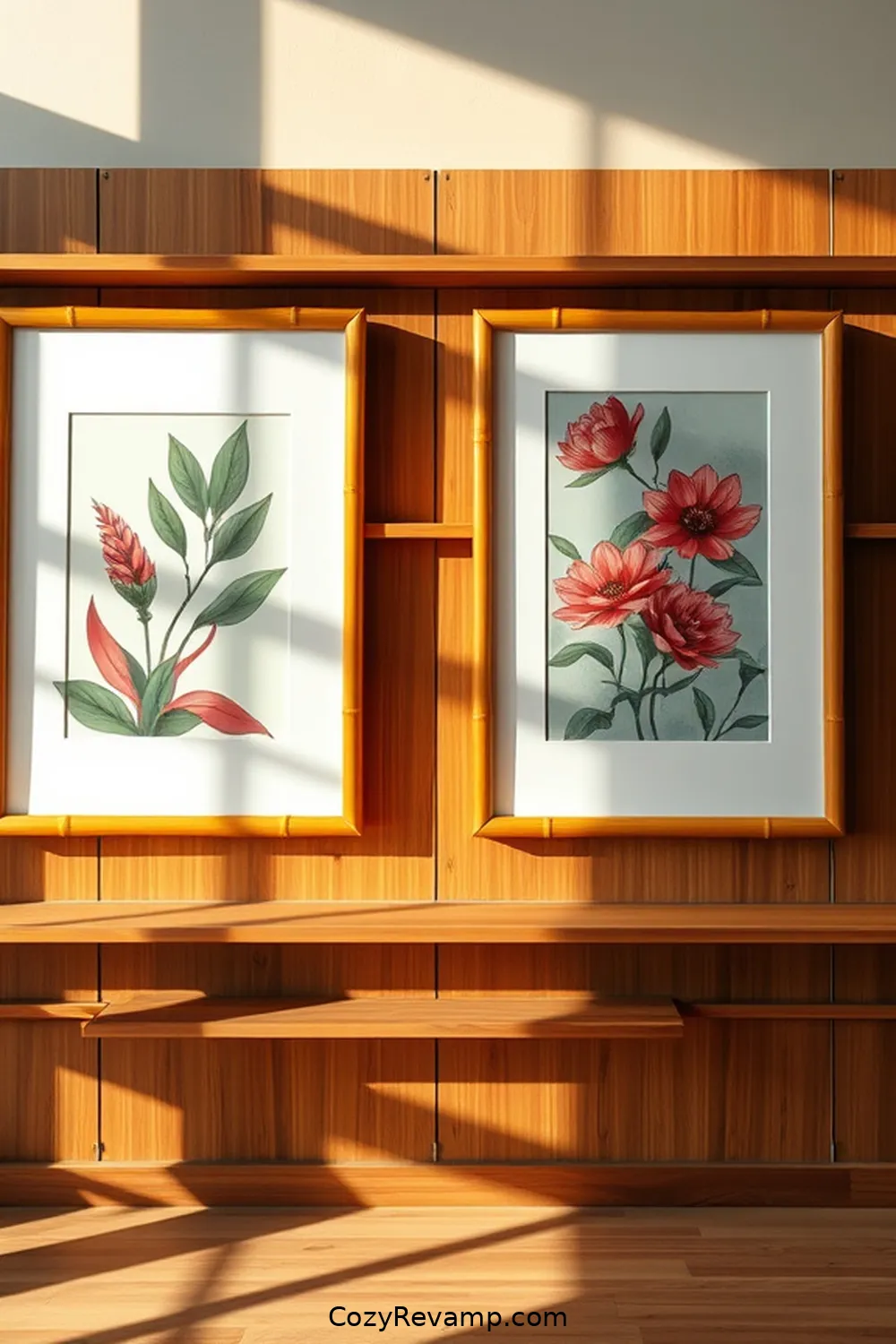 Bamboo Frames for Artwork for 21 Inspiring Ideas for a Rustic Library Using Bamboo Material