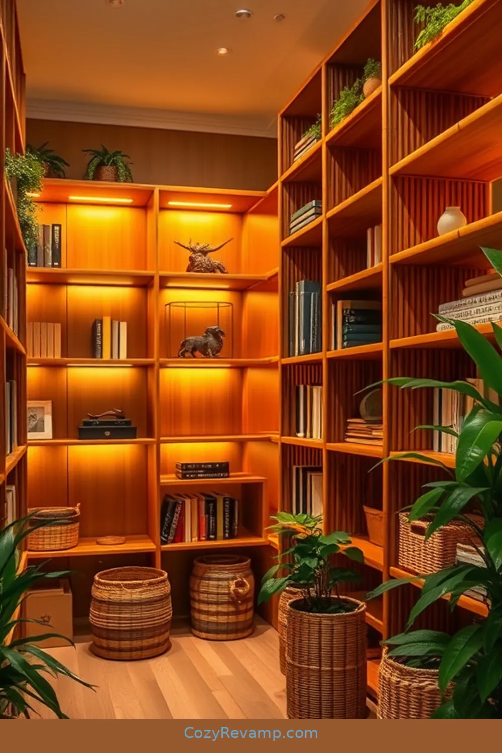 Bamboo Storage Solutions for 21 Inspiring Ideas for a Rustic Library Using Bamboo Material