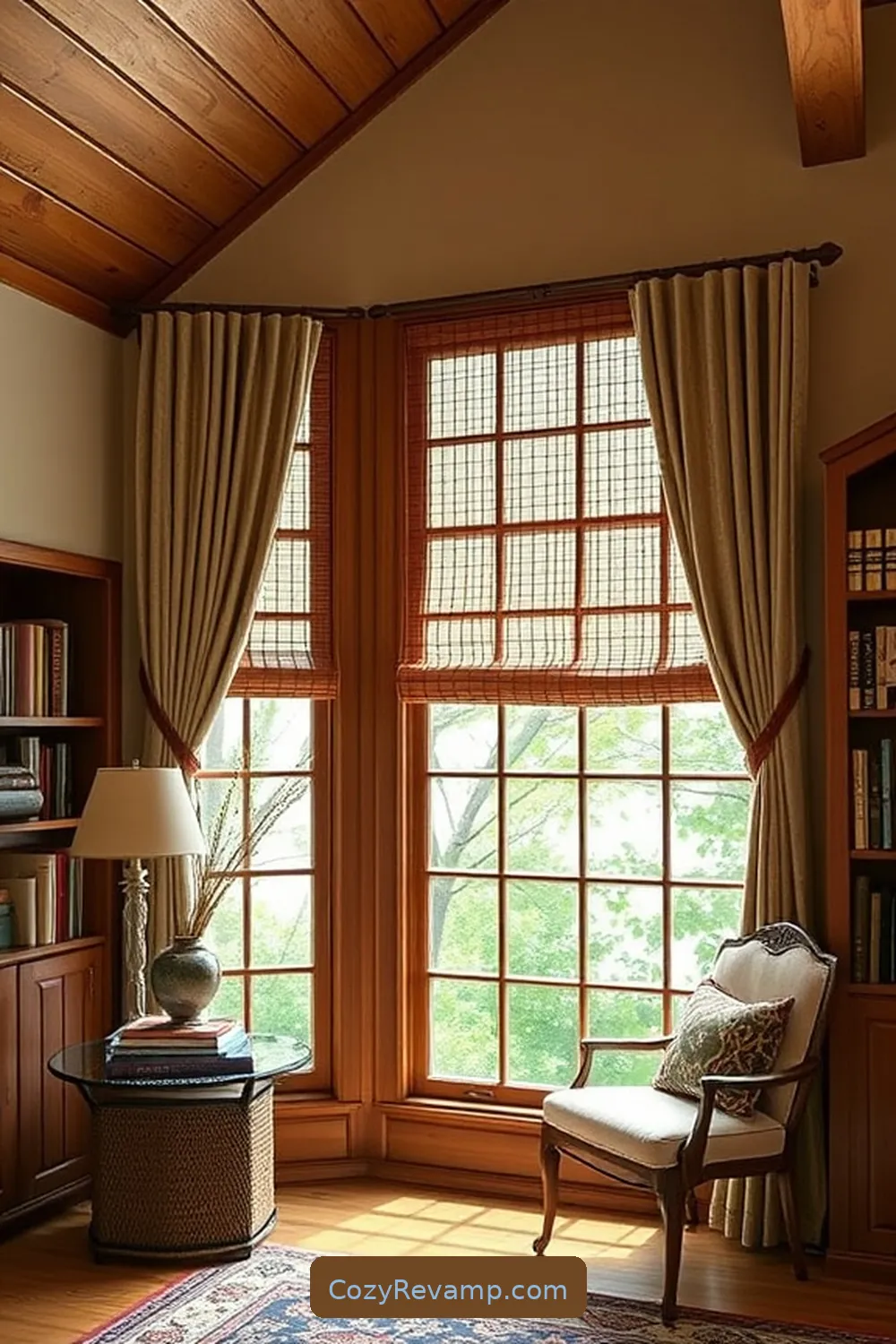 Bamboo Window Treatments for 21 Inspiring Ideas for a Rustic Library Using Bamboo Material