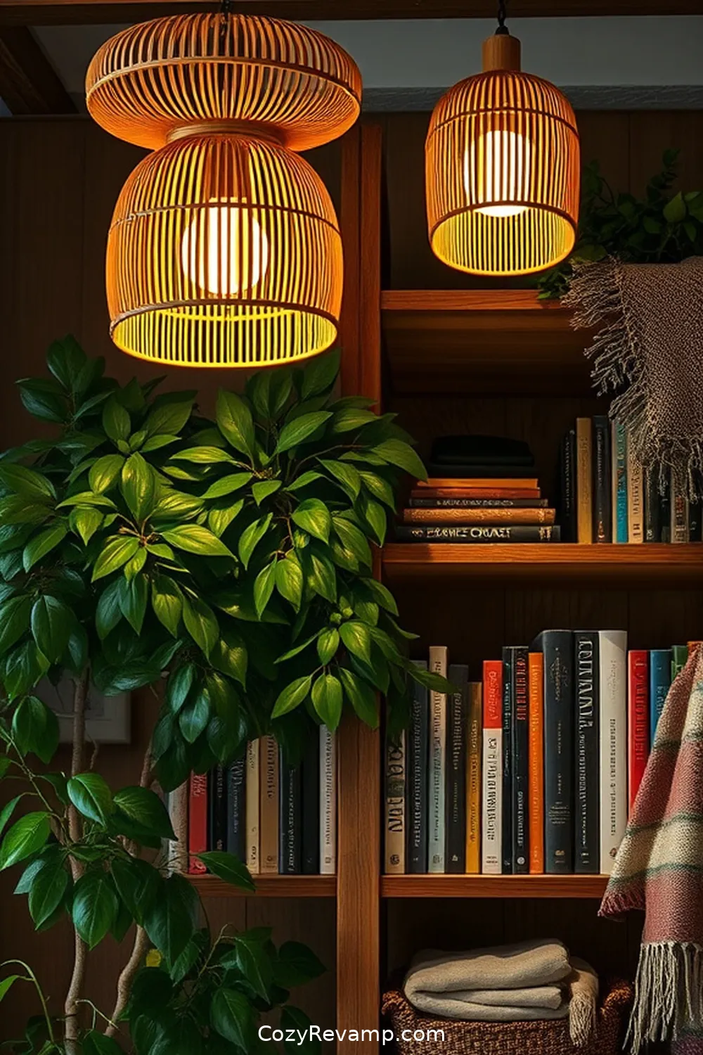 Unique Bamboo Lighting Fixtures for 21 Inspiring Ideas for a Rustic Library Using Bamboo Material