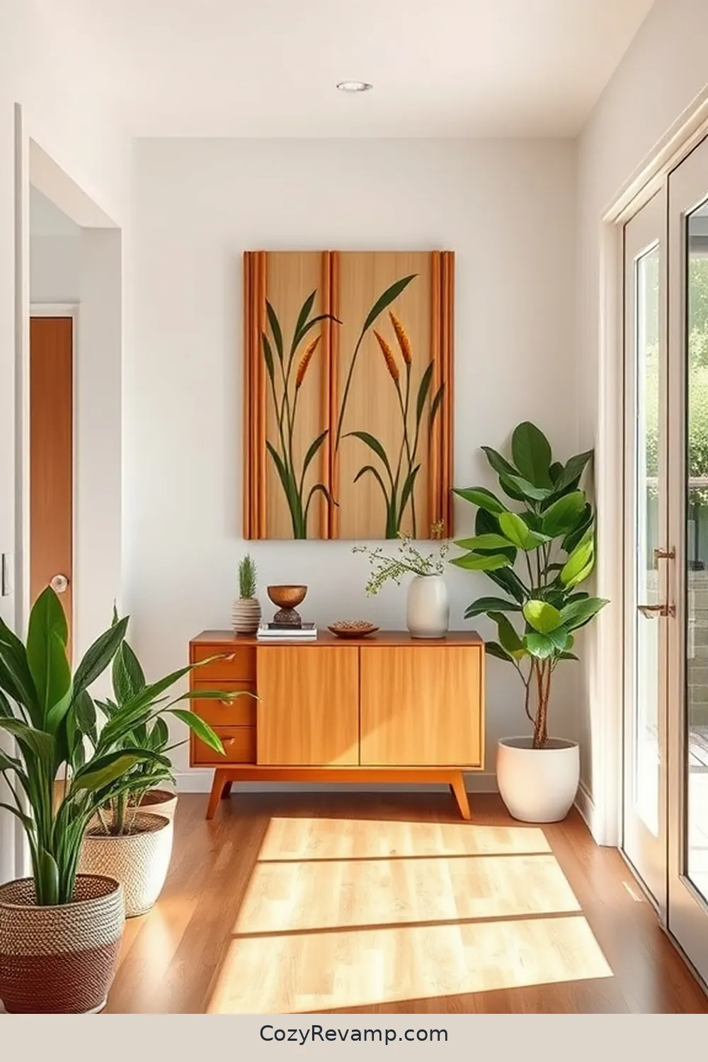 21 Inspiring Mid-Century Modern Entryways Utilizing Bamboo Material 6 Artistic Bamboo Wall Art as a Focal Point for 21 Inspiring Mid-Century Modern Entryways Utilizing Bamboo Material