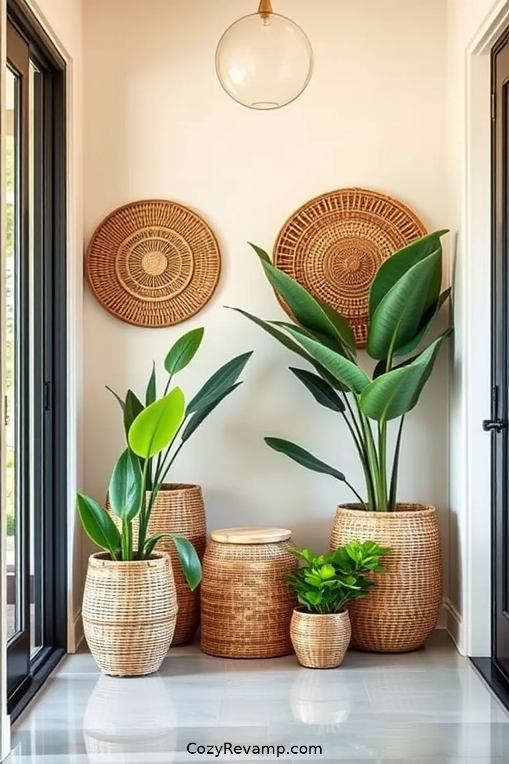 21 Inspiring Mid-Century Modern Entryways Utilizing Bamboo Material 20 Bamboo Woven Baskets for Stylish Storage for 21 Inspiring Mid-Century Modern Entryways Utilizing Bamboo Material