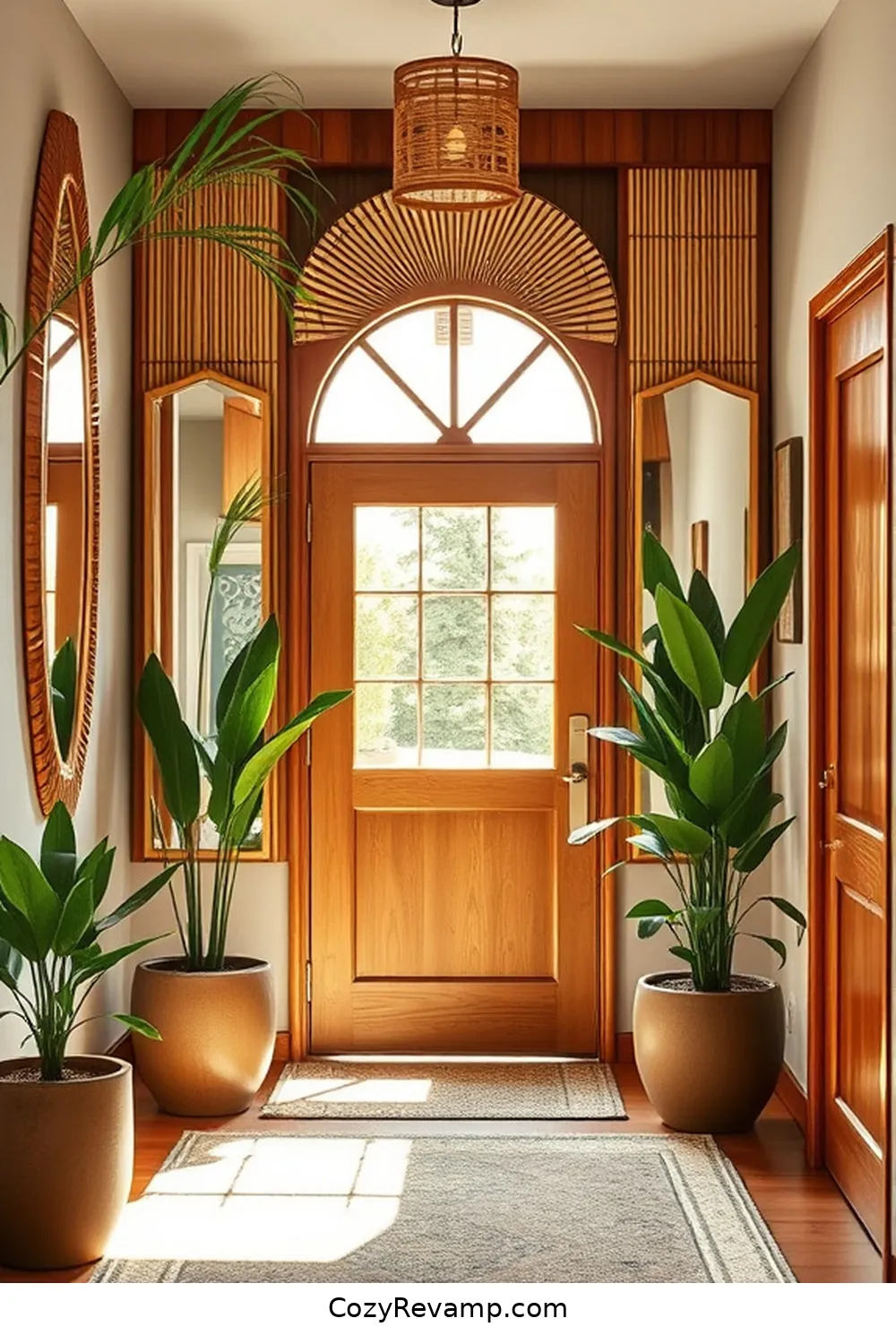 21 Inspiring Mid-Century Modern Entryways Utilizing Bamboo Material 15 Creative Use of Bamboo in Entryway Mirrors for 21 Inspiring Mid-Century Modern Entryways Utilizing Bamboo Material
