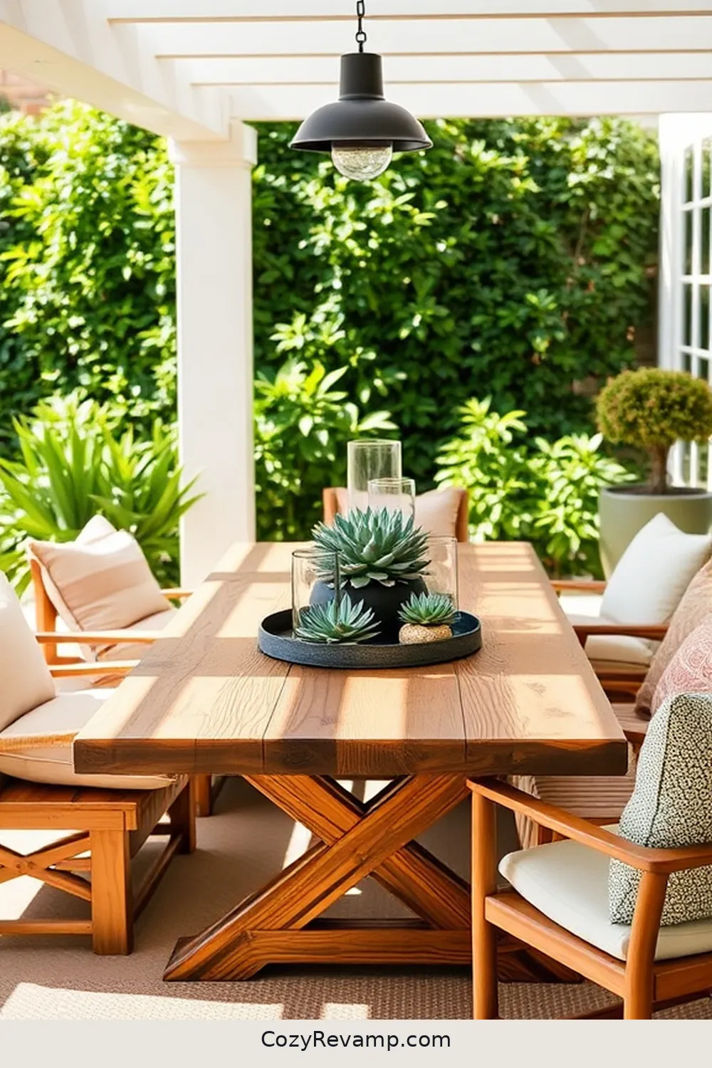 21 Inspiring Mid-Century Modern Outdoor Patio Ideas With Reclaimed Materials 21 Reclaimed Timber Dining Set for 21 Inspiring Mid-Century Modern Outdoor Patio Ideas With Reclaimed Materials