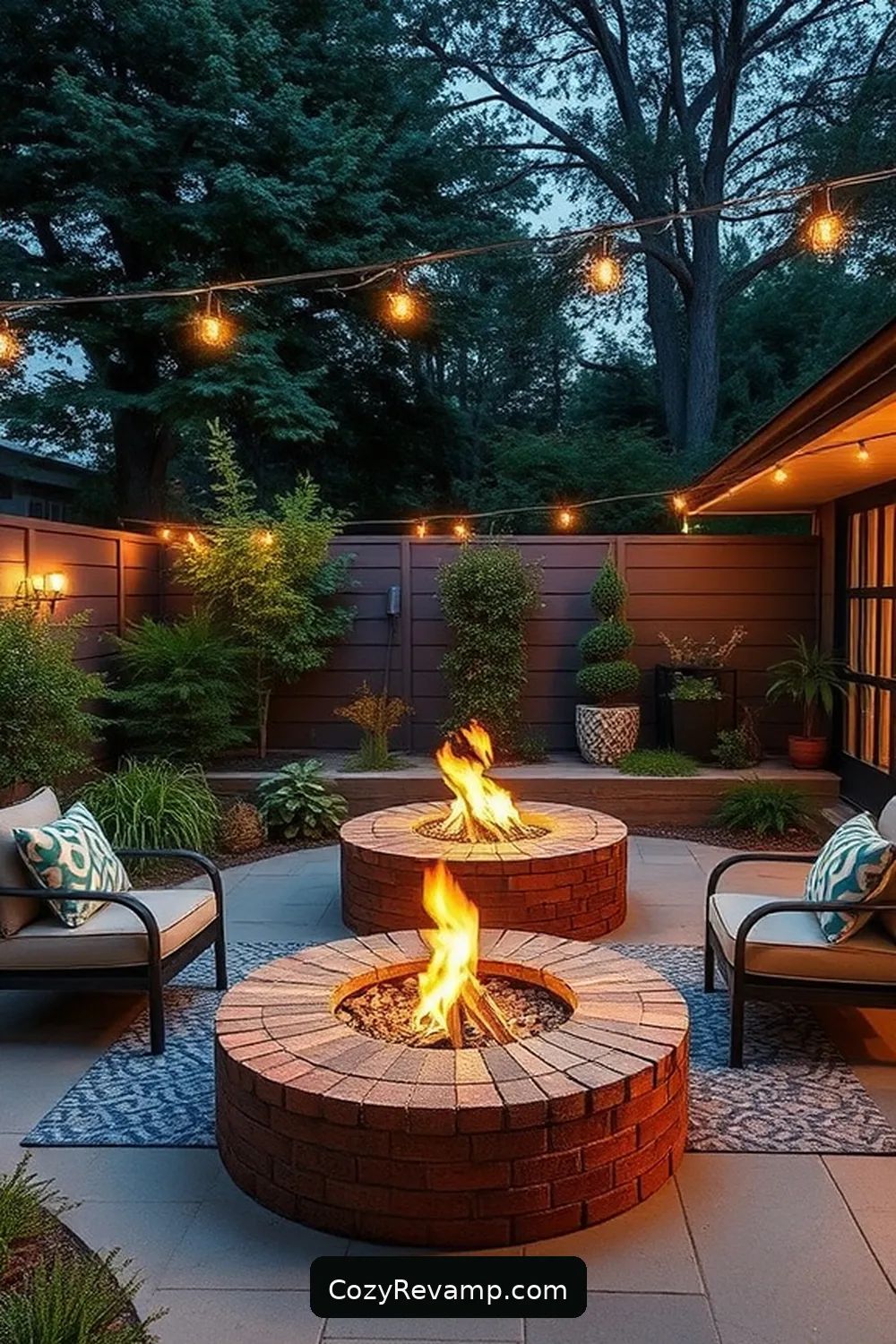 21 Inspiring Mid-Century Modern Outdoor Patio Ideas With Reclaimed Materials 5 Repurposed Brick Fire Pit for 21 Inspiring Mid-Century Modern Outdoor Patio Ideas With Reclaimed Materials