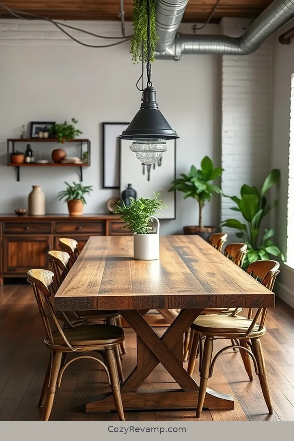 Contemporary Dining Area With Vintage Finds for 21 Inspiring Minimalist Dining Rooms With Reclaimed Materials