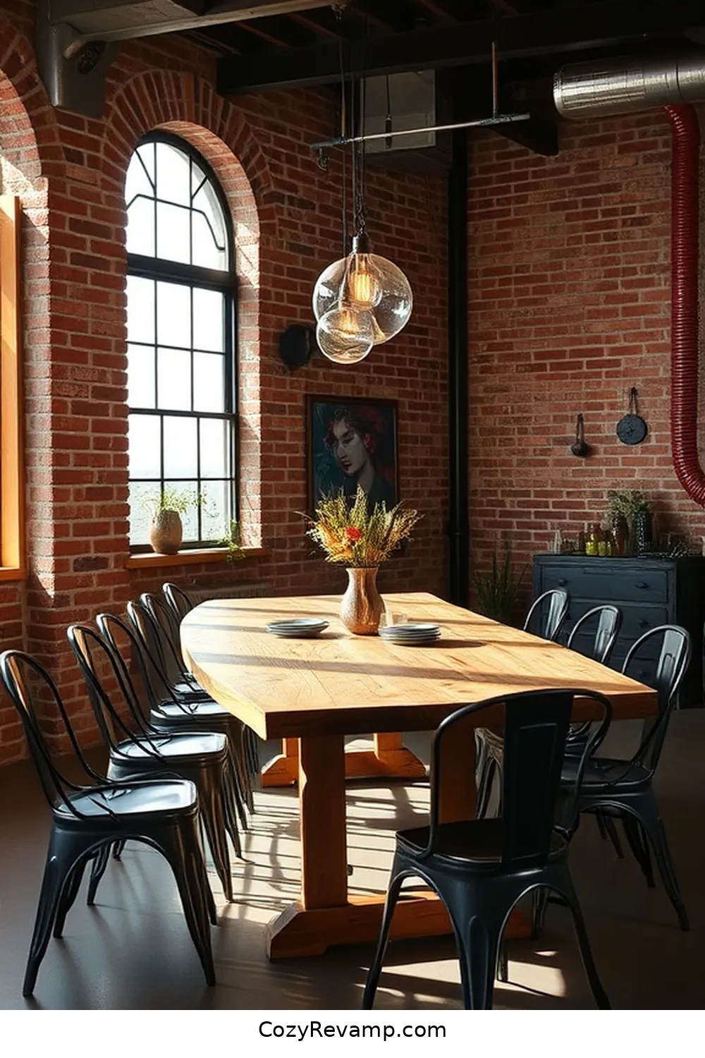 Industrial Chic With Metal and Wood Combinations for 21 Inspiring Minimalist Dining Rooms With Reclaimed Materials