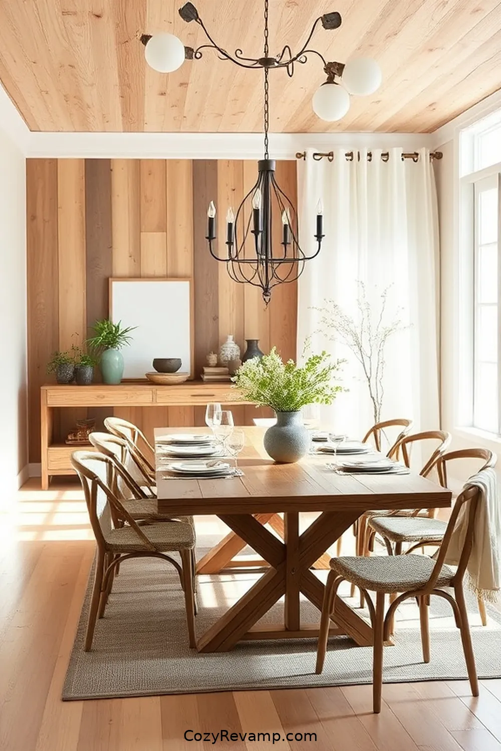 Light and Airy Space With Reclaimed Wood Accents for 21 Inspiring Minimalist Dining Rooms With Reclaimed Materials