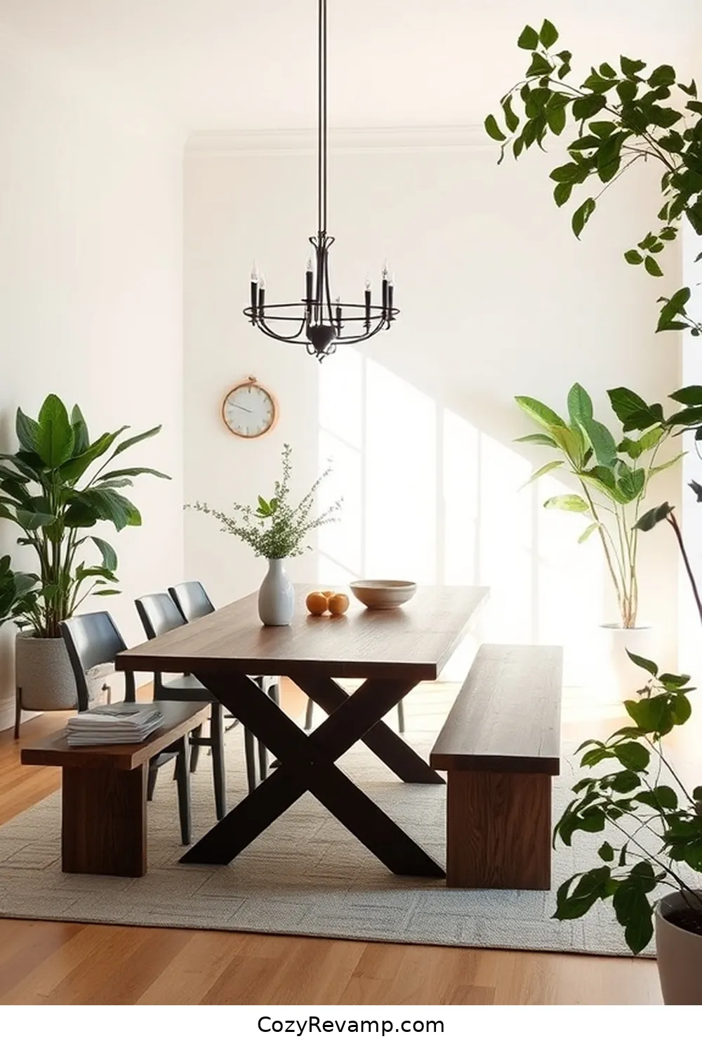 Minimalist Elegance With a Reclaimed Wood Dining Bench for 21 Inspiring Minimalist Dining Rooms With Reclaimed Materials