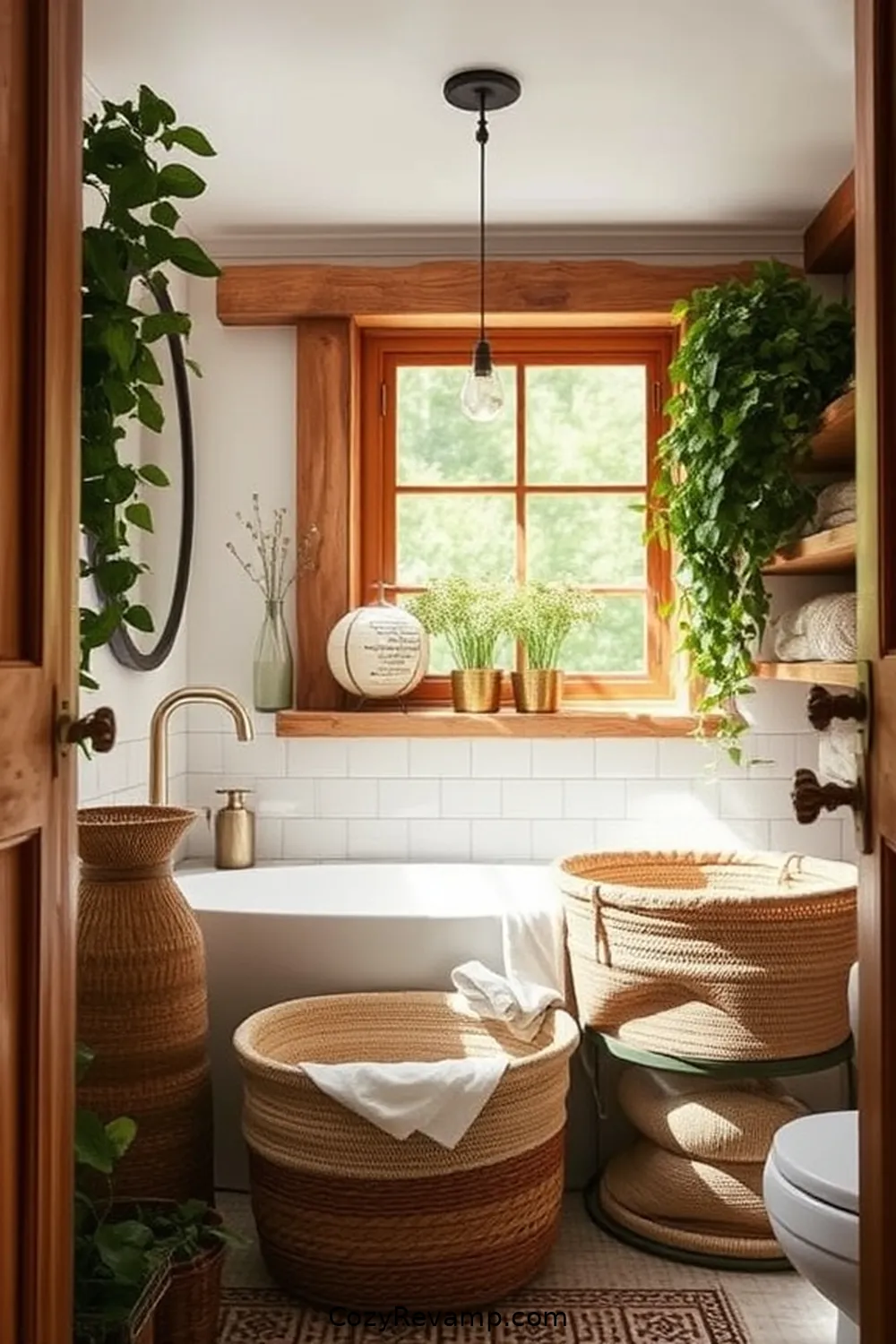 21 Inspiring Modern Farmhouse Bathroom Ideas With Upcycled Fabric Materials 11 10. Handmade Fabric Storage Baskets for 21 Inspiring Modern Farmhouse Bathroom Ideas With Upcycled Fabric Materials