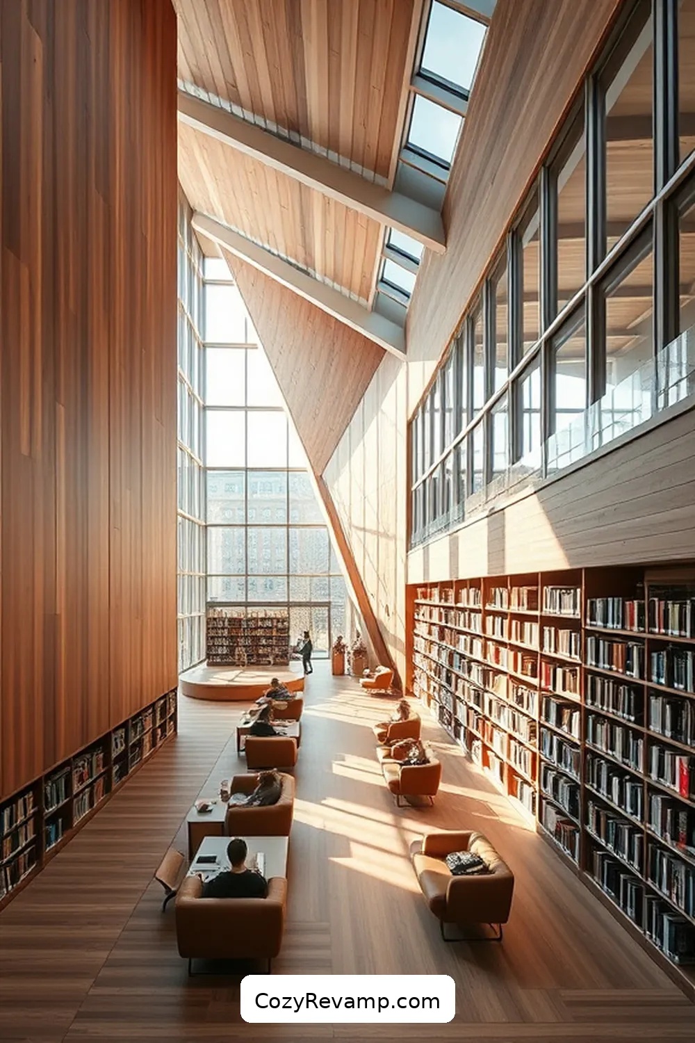 The Gävle Library, Sweden for 21 Inspiring Scandinavian Libraries Featuring Recycled Wood Material
